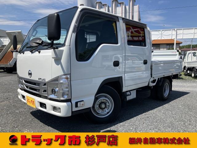 令和4年式アトラス(エルフOEM)1.55t超低床Wキャブ!5MT!外装仕上済み!6人乗り!